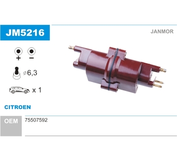 Zapalovací cívka JANMOR JM5216