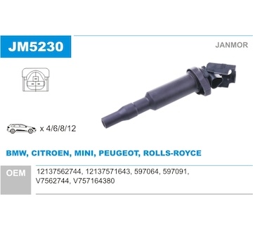 Zapalovací cívka JANMOR JM5230