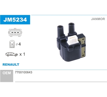 Zapalovací cívka JANMOR JM5234