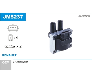 Zapalovací cívka JANMOR JM5237