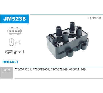 Zapalovací cívka JANMOR JM5238