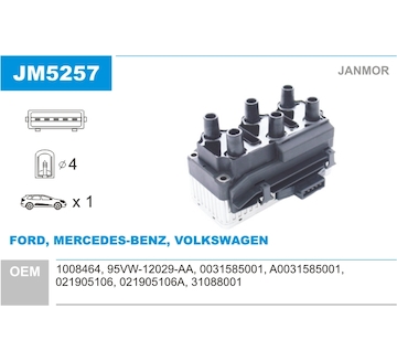Zapalovací cívka JANMOR JM5257
