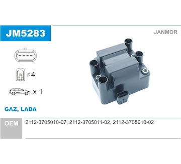 Zapalovací cívka JANMOR JM5283