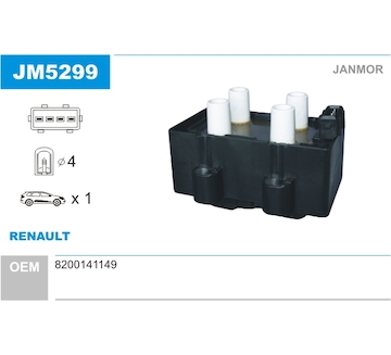 Zapalovací cívka JANMOR JM5299
