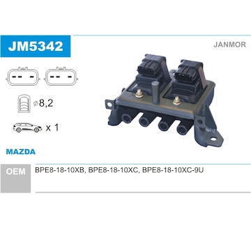 Zapalovací cívka JANMOR JM5342