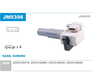 Zapalovací cívka JANMOR JM5398