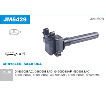 Zapalovací cívka JANMOR JM5429