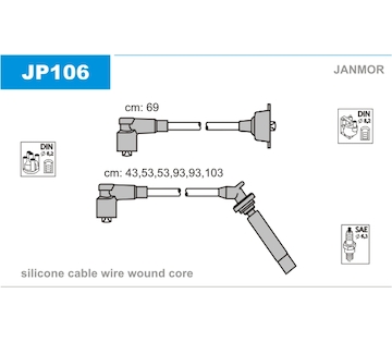 Sada kabelů pro zapalování JANMOR JP106