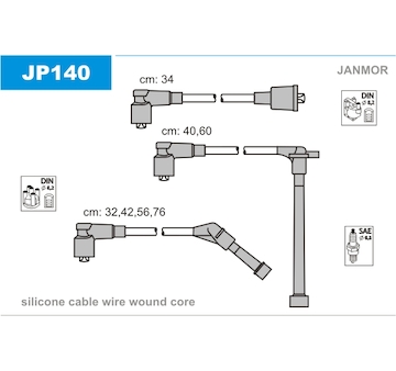 Sada kabelů pro zapalování JANMOR JP140