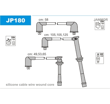 Sada kabelů pro zapalování JANMOR JP180