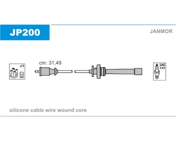 Sada kabelů pro zapalování JANMOR JP200
