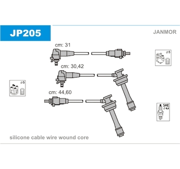 Sada kabelů pro zapalování JANMOR JP205