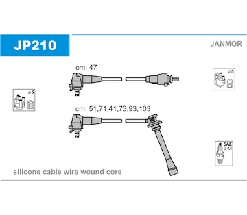 Sada kabelů pro zapalování JANMOR JP210