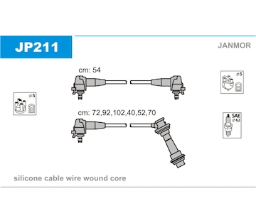 Sada kabelů pro zapalování JANMOR JP211