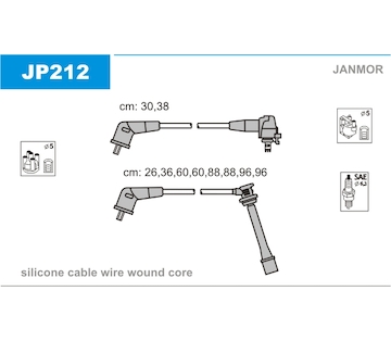 Sada kabelů pro zapalování JANMOR JP212
