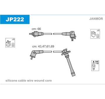 Sada kabelů pro zapalování JANMOR JP222