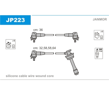 Sada kabelů pro zapalování JANMOR JP223