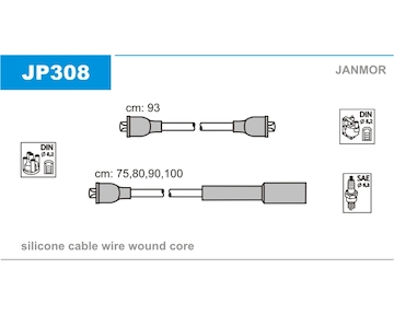 Sada kabelů pro zapalování JANMOR JP308