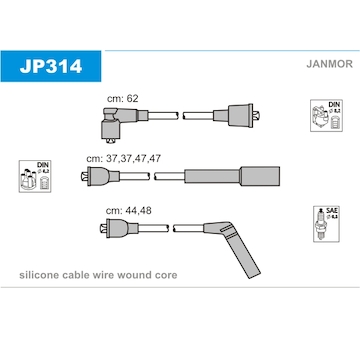 Sada kabelů pro zapalování JANMOR JP314