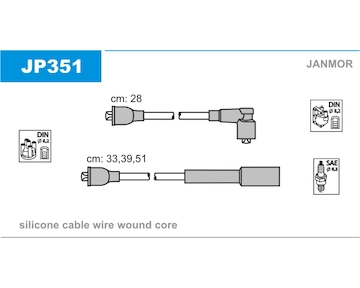 Sada kabelů pro zapalování JANMOR JP351