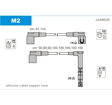 Sada kabelů pro zapalování JANMOR M2