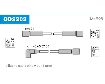Sada kabelů pro zapalování JANMOR ODS202