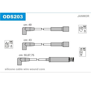 Sada kabelů pro zapalování JANMOR ODS203