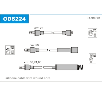 Sada kabelů pro zapalování JANMOR ODS224