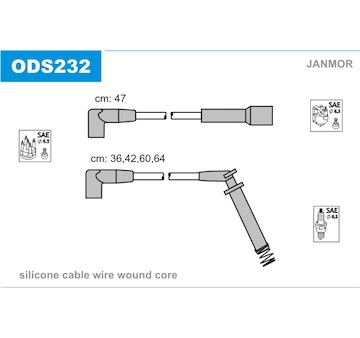 Sada kabelů pro zapalování JANMOR ODS232