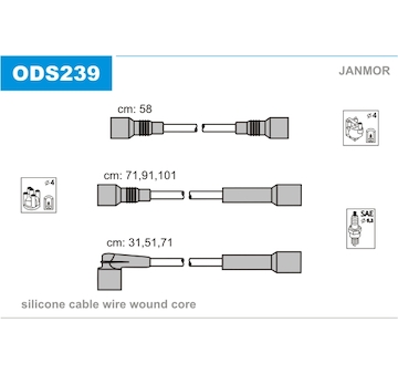 Sada kabelů pro zapalování JANMOR ODS239