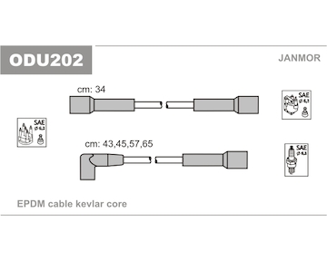 Sada kabelů pro zapalování JANMOR ODU202