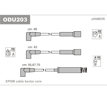 Sada kabelů pro zapalování JANMOR ODU203