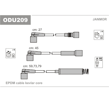 Sada kabelů pro zapalování JANMOR ODU209