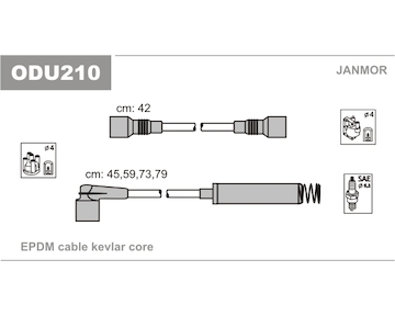 Sada kabelů pro zapalování JANMOR ODU210