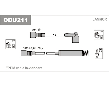 Sada kabelů pro zapalování JANMOR ODU211