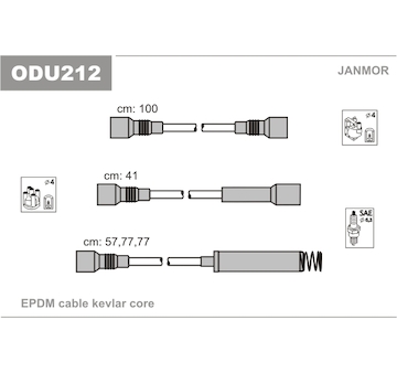 Sada kabelů pro zapalování JANMOR ODU212