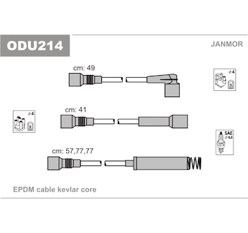 Sada kabelů pro zapalování JANMOR ODU214