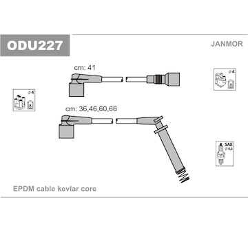 Sada kabelů pro zapalování JANMOR ODU227