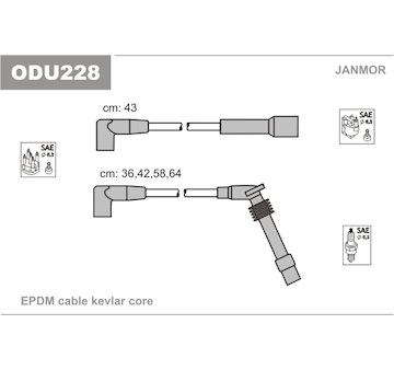 Sada kabelů pro zapalování JANMOR ODU228