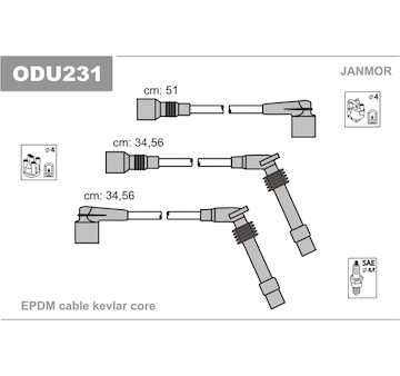 Sada kabelů pro zapalování JANMOR ODU231
