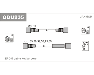 Sada kabelů pro zapalování JANMOR ODU235