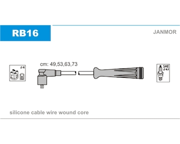 Sada kabelů pro zapalování JANMOR RB16