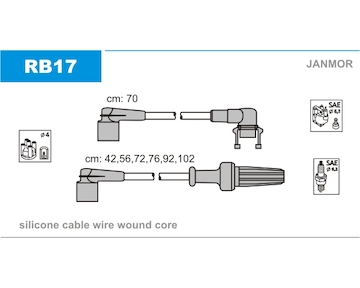 Sada kabelů pro zapalování JANMOR RB17