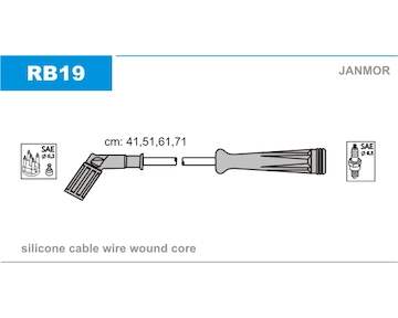 Sada kabelů pro zapalování JANMOR RB19