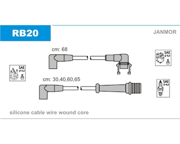Sada kabelů pro zapalování JANMOR RB20