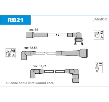 Sada kabelů pro zapalování JANMOR RB21