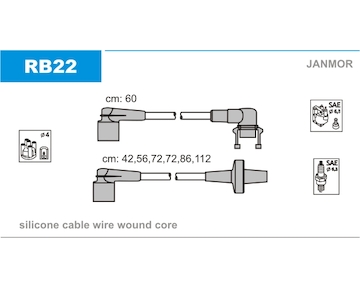 Sada kabelů pro zapalování JANMOR RB22