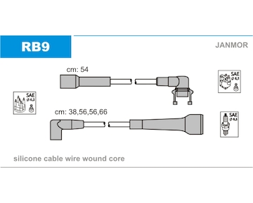 Sada kabelů pro zapalování JANMOR RB9