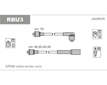 Sada kabelů pro zapalování JANMOR RBU3