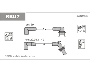 Sada kabelů pro zapalování JANMOR RBU7
